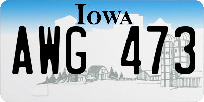 IA license plate AWG473