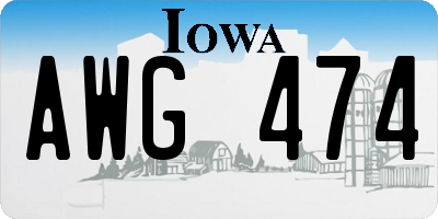 IA license plate AWG474