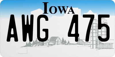 IA license plate AWG475