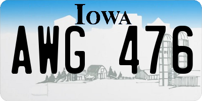 IA license plate AWG476