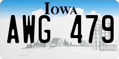 IA license plate AWG479