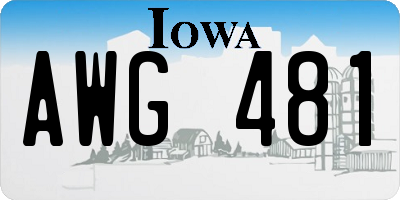 IA license plate AWG481