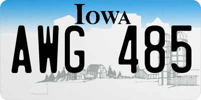IA license plate AWG485