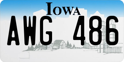 IA license plate AWG486