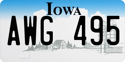IA license plate AWG495