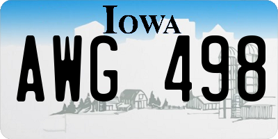 IA license plate AWG498