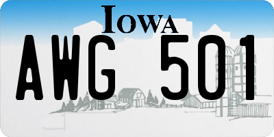 IA license plate AWG501