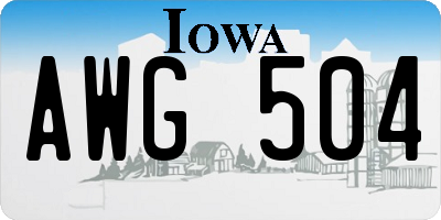 IA license plate AWG504