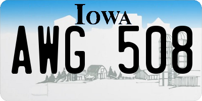 IA license plate AWG508