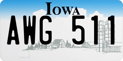 IA license plate AWG511