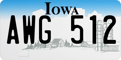 IA license plate AWG512