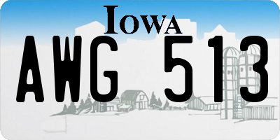 IA license plate AWG513