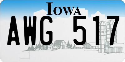 IA license plate AWG517