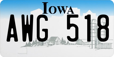 IA license plate AWG518