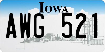 IA license plate AWG521