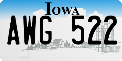 IA license plate AWG522
