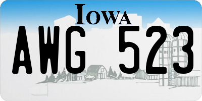 IA license plate AWG523