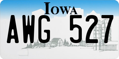 IA license plate AWG527