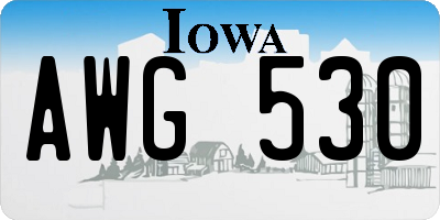 IA license plate AWG530