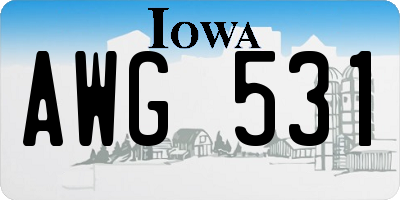 IA license plate AWG531
