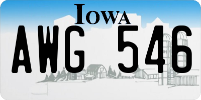 IA license plate AWG546
