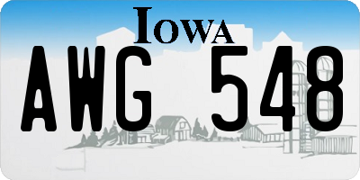 IA license plate AWG548