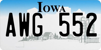 IA license plate AWG552
