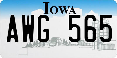 IA license plate AWG565