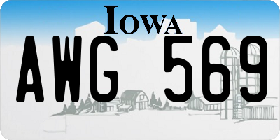 IA license plate AWG569