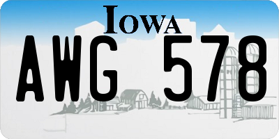 IA license plate AWG578