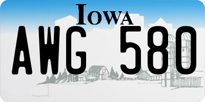 IA license plate AWG580