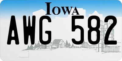 IA license plate AWG582