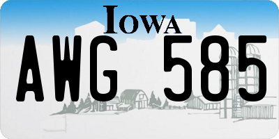 IA license plate AWG585