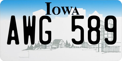 IA license plate AWG589
