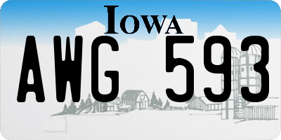 IA license plate AWG593