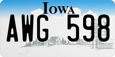 IA license plate AWG598