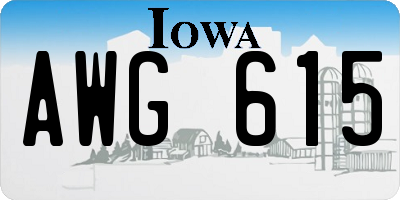 IA license plate AWG615