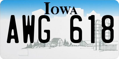 IA license plate AWG618