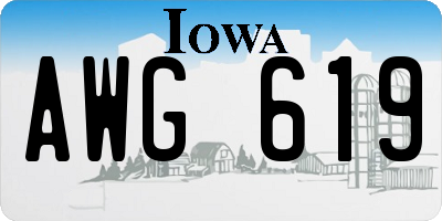 IA license plate AWG619