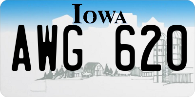 IA license plate AWG620