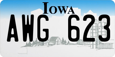 IA license plate AWG623