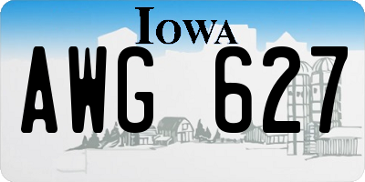 IA license plate AWG627