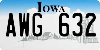 IA license plate AWG632