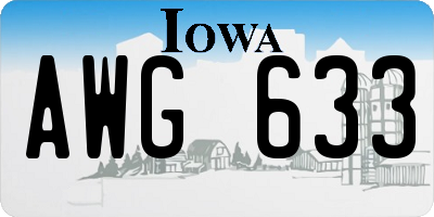 IA license plate AWG633