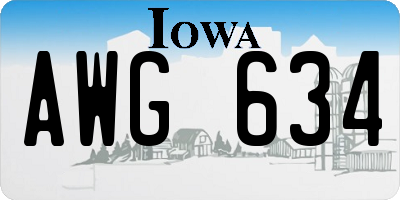 IA license plate AWG634