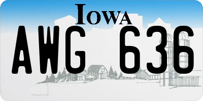 IA license plate AWG636