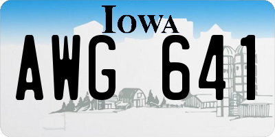 IA license plate AWG641
