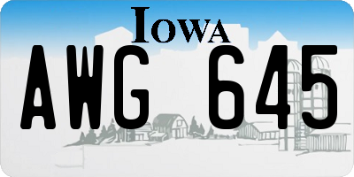 IA license plate AWG645