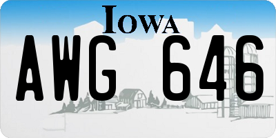 IA license plate AWG646