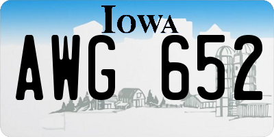 IA license plate AWG652